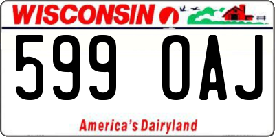 WI license plate 599OAJ