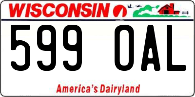 WI license plate 599OAL