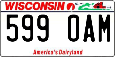 WI license plate 599OAM