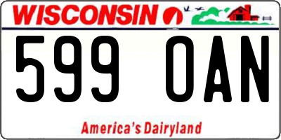 WI license plate 599OAN