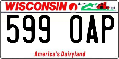 WI license plate 599OAP