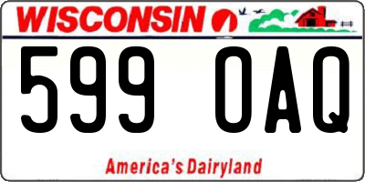 WI license plate 599OAQ