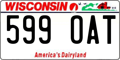 WI license plate 599OAT