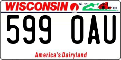 WI license plate 599OAU