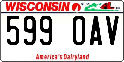 WI license plate 599OAV