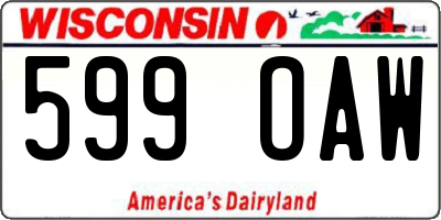 WI license plate 599OAW
