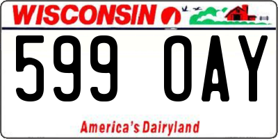 WI license plate 599OAY