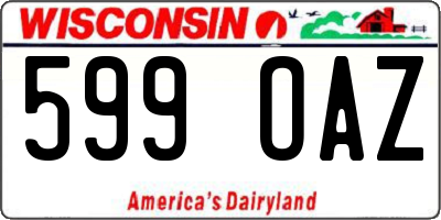 WI license plate 599OAZ