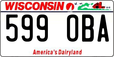 WI license plate 599OBA