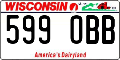 WI license plate 599OBB