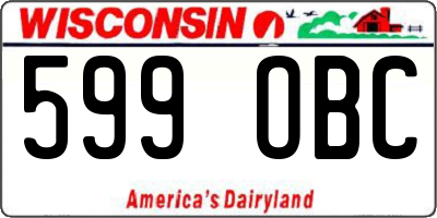 WI license plate 599OBC