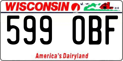 WI license plate 599OBF