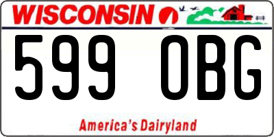 WI license plate 599OBG