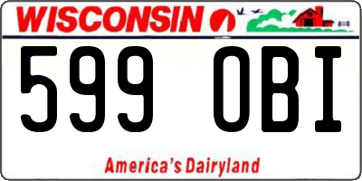 WI license plate 599OBI