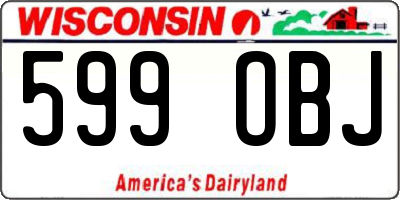 WI license plate 599OBJ