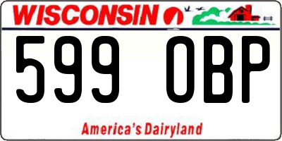 WI license plate 599OBP