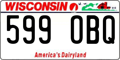 WI license plate 599OBQ