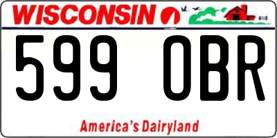 WI license plate 599OBR