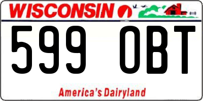 WI license plate 599OBT