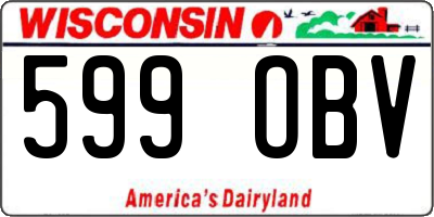 WI license plate 599OBV