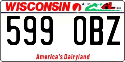 WI license plate 599OBZ