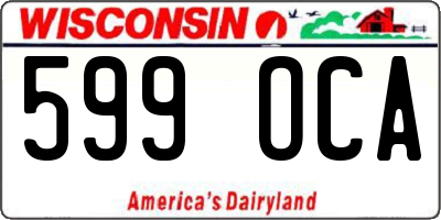 WI license plate 599OCA