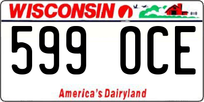 WI license plate 599OCE