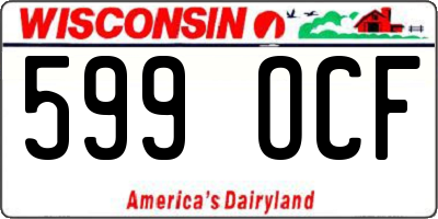 WI license plate 599OCF
