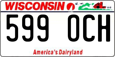 WI license plate 599OCH
