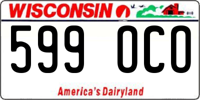WI license plate 599OCO