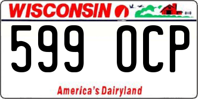 WI license plate 599OCP