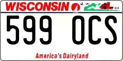 WI license plate 599OCS