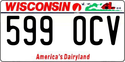 WI license plate 599OCV