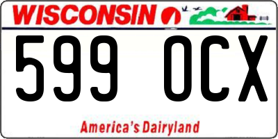 WI license plate 599OCX