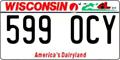 WI license plate 599OCY