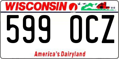 WI license plate 599OCZ