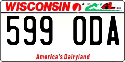 WI license plate 599ODA