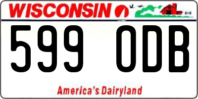 WI license plate 599ODB
