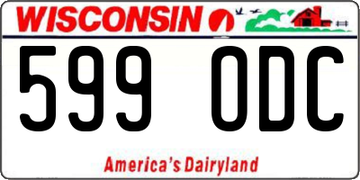 WI license plate 599ODC