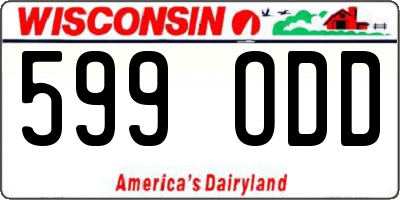 WI license plate 599ODD