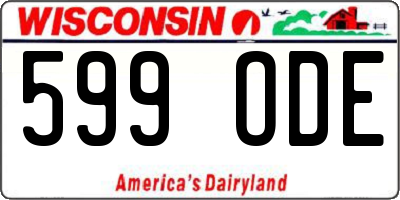 WI license plate 599ODE