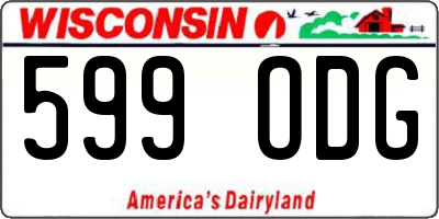WI license plate 599ODG