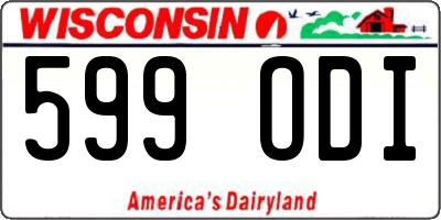 WI license plate 599ODI