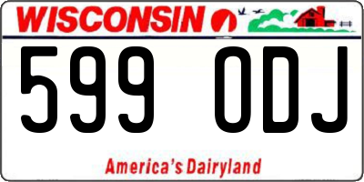 WI license plate 599ODJ