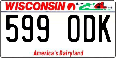 WI license plate 599ODK
