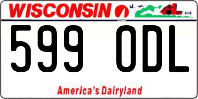 WI license plate 599ODL