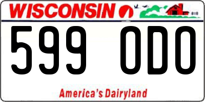WI license plate 599ODO