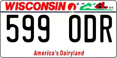 WI license plate 599ODR