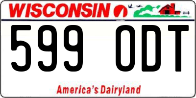 WI license plate 599ODT