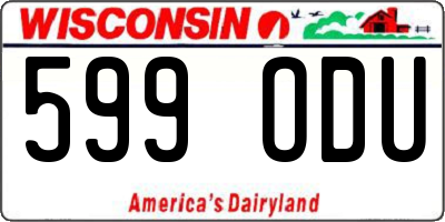WI license plate 599ODU